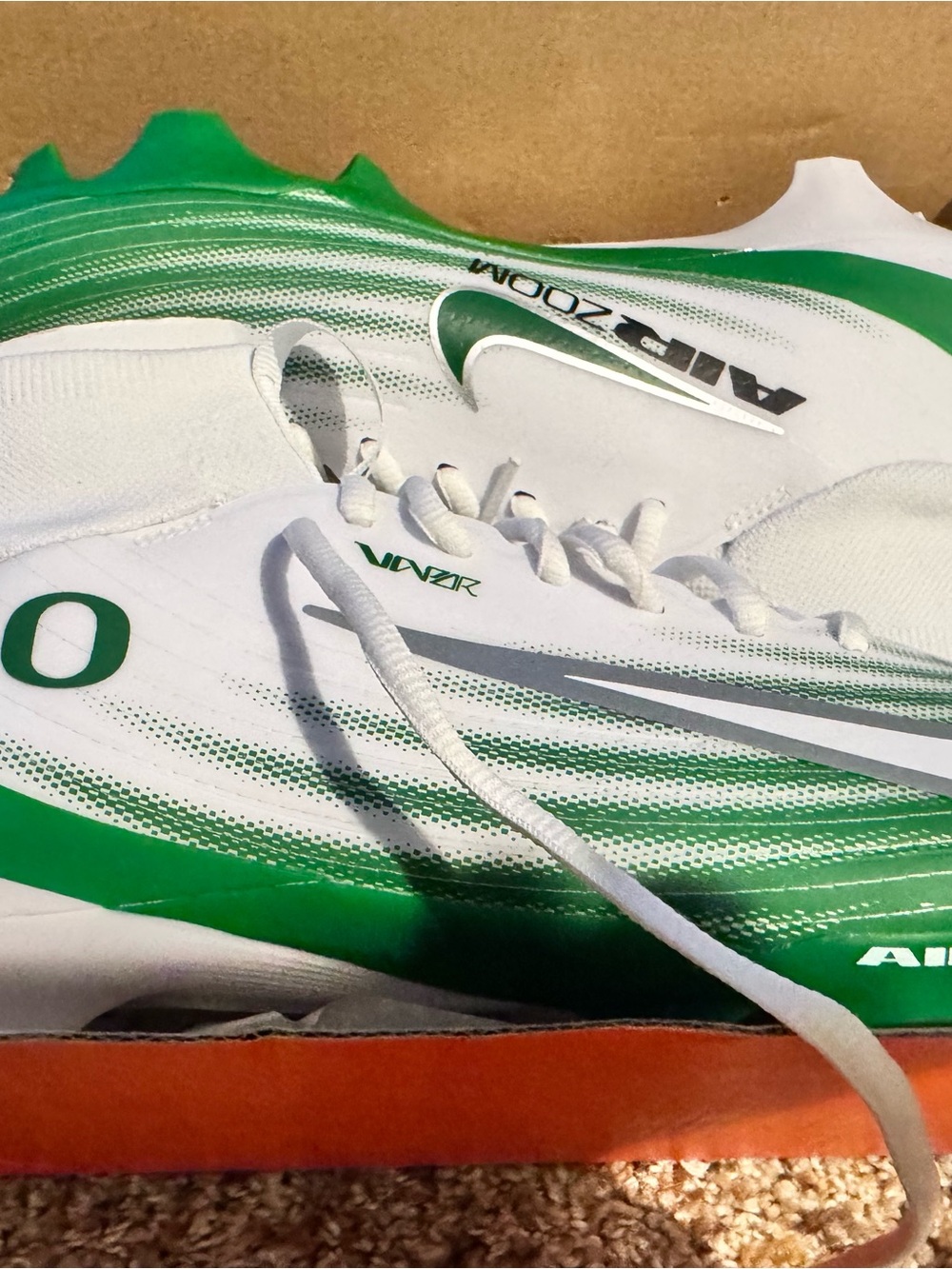 Nike Vapor Football Cleats - White & Green